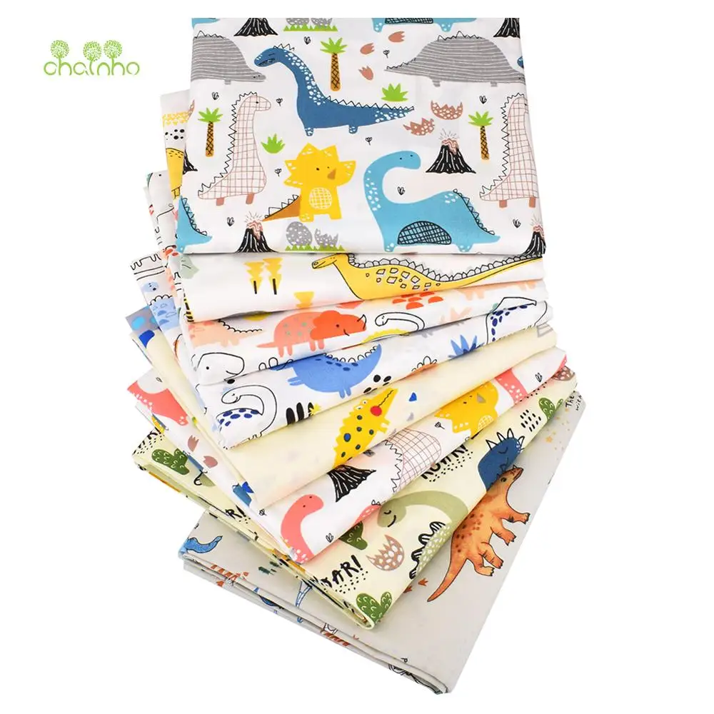 Серия Мир динозавров хлопковая ткань из саржевого переплетения для шитья сделай