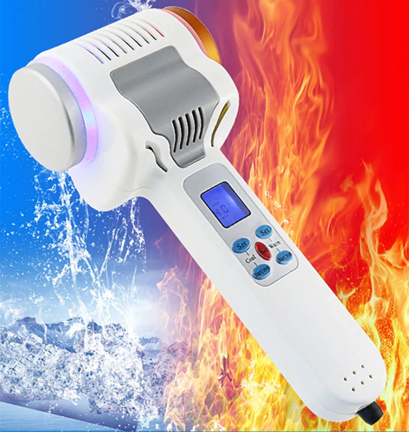 Kopen Ultrasone Cryotherapie Hot Koude Hamer Lymfatische Gezicht Lifting Massager Ultrasound Cryotherapie Facial Body Beauty Salon Apparatuur