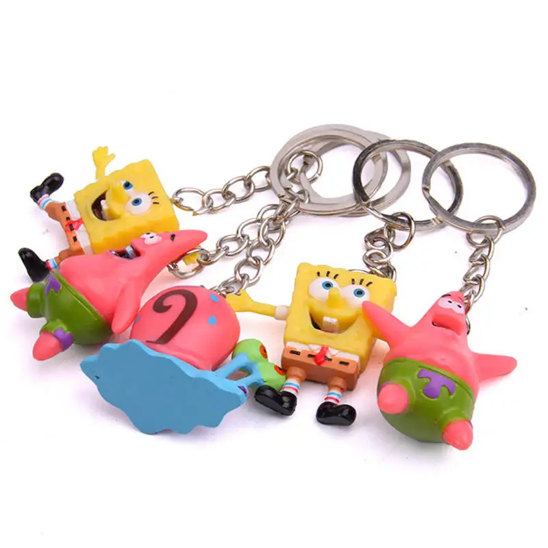 LXJERY 5 стилей мультфильм Spongebob герои брелок для женщин прекрасная цепочка для ключа сумка подвеска брелок для женщин дети девочки игрушка подарок