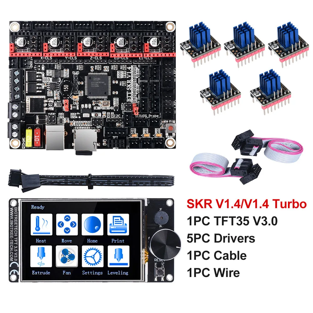 BIGTREETECH СКР V1.4 Turbo + TFT35 V3.0 вгб 32 бит доска 3D принтеры Запчасти TMC2130 TMC2209 TMC2208 МКС сгэн L