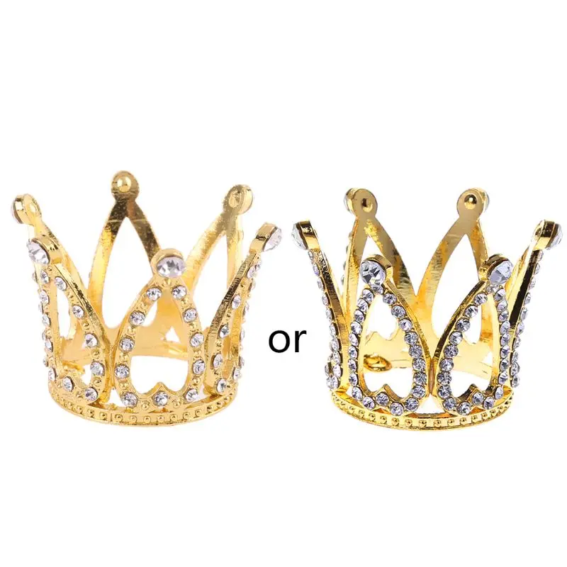 

Baby Crown Photo Photography Props Headband Ring Mini Decoration Newborn Girls Princess Gold Silver Luxury Fashion Memorial P15C