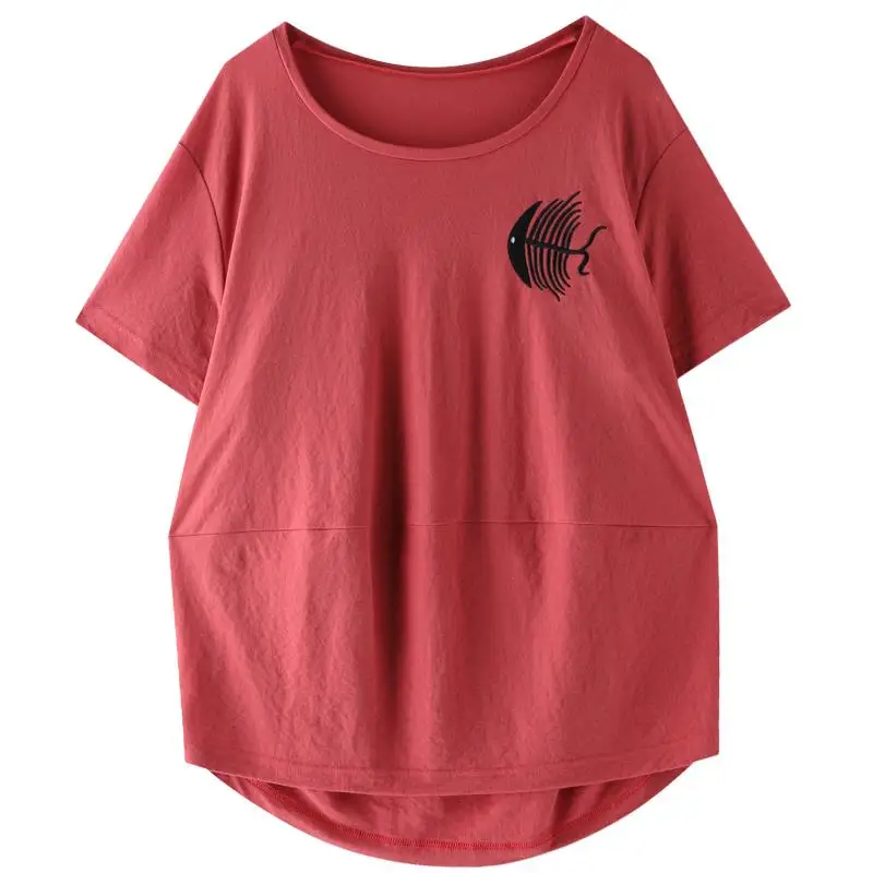 Женская хлопковая блузка размера плюс рубашка с коротким рукавом коллекция 2020