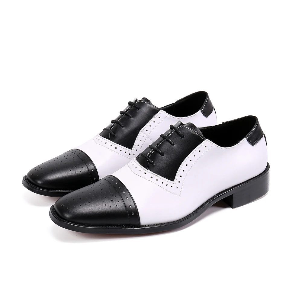

Plus Size 2020 Luxury Alligator Pointed Toe Man Metal Tipped Oxfords Genuine Leather High Heels Men's Formal Dress Shoes