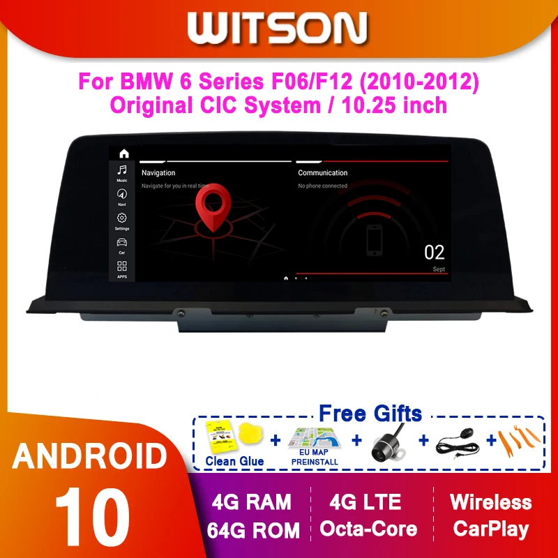 WITSON Android 10 0 8 core Автомобильная Мультимедийная система для BMW 6 серии F06/F12 (2010-2012) NBT CIC