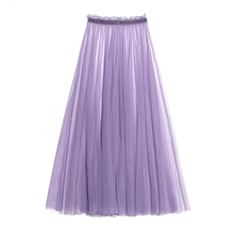 

Женское платье-комбинация с высокой талией, однослойная Нижняя юбка с большим подолом 8 метров, длинная юбка макси 95 см, прозрачная сетчатая ...