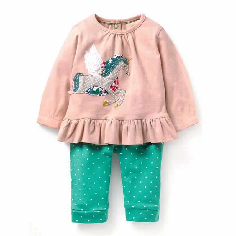 Little maven/осенние комплекты одежды для маленьких девочек от 2 до 7 лет с принтом единорога Детская Осень Бутик Одежда комплекты для маленьких девочек