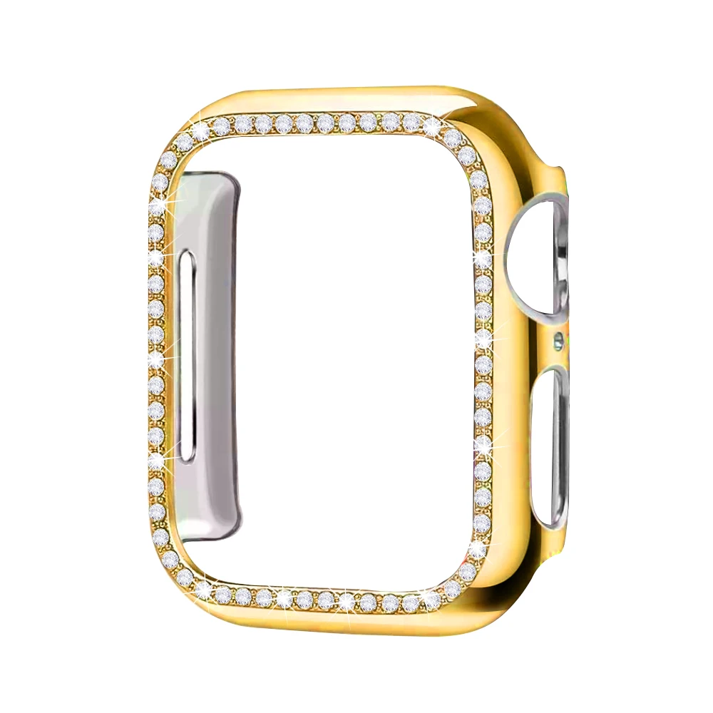 Чехол-бампер с алмазами защитный чехол для Apple Watch Cover Series 5 4 3 2 1 38 мм 42 мм чехол s для Iwatch 5 4 40 мм 44 мм аксессуары для часов