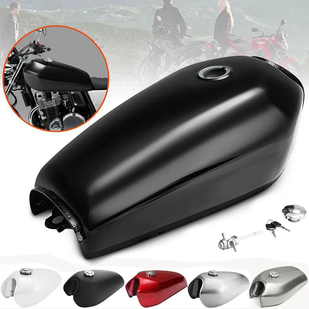 

9L 2.4 Gal Motorcycle Fuel Oil Gas Tank Racer Vintage With C ap For Honda CG125