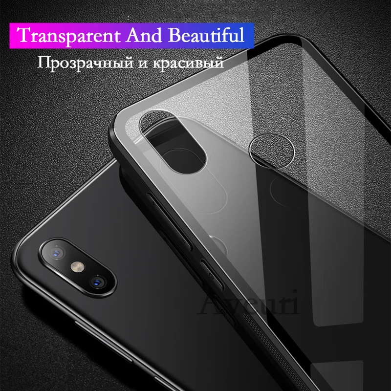 Чехол для телефона из закаленного стекла Xiaomi Mi 8 Mi8 прозрачная стеклянная задняя