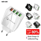 Быстрое зарядное устройство с 4 USB-портами, быстрая зарядка, адаптер для планшетов iPhone, Xiaomi, Huawei, портативные настенные зарядные устройства с вилкой Стандарта США, Великобритании и Европы