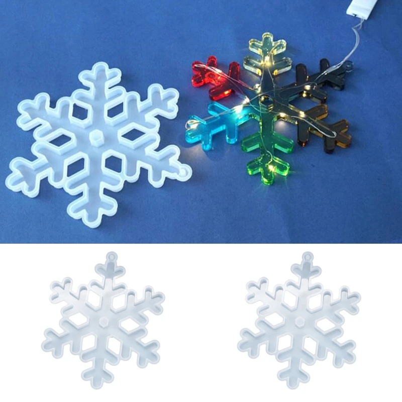 

Crystal Epoxy DIY Resin Mold Christmas Snowflake Listed Pendant Silicone Mould