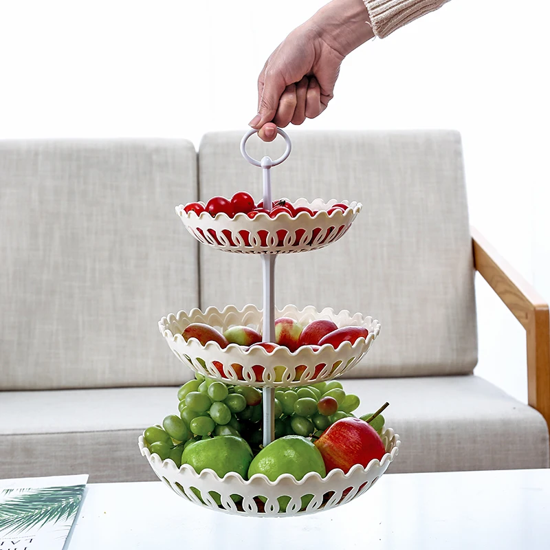 

Household multi-layer fruit plate table bowl creative modern Nordic style snack plate fruit basket tableware pf08262
