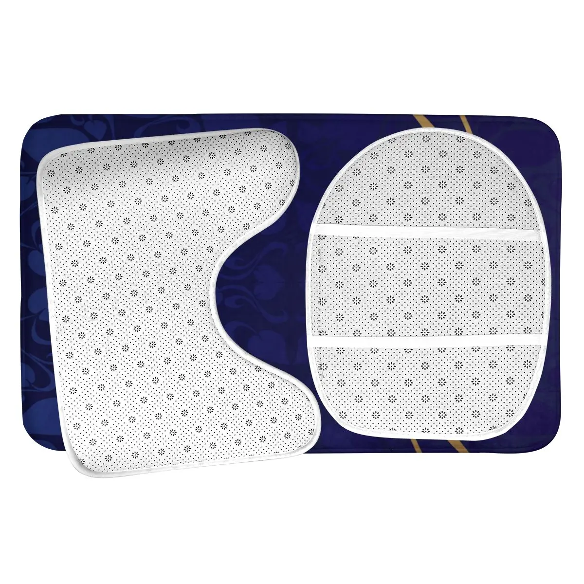 

Romantic Royal Leaf Bathroom Antiskid Pad Luxury Thick 100% Polyester Bathroom Three-Pieces Mat Toilet Set Hotel High Quality