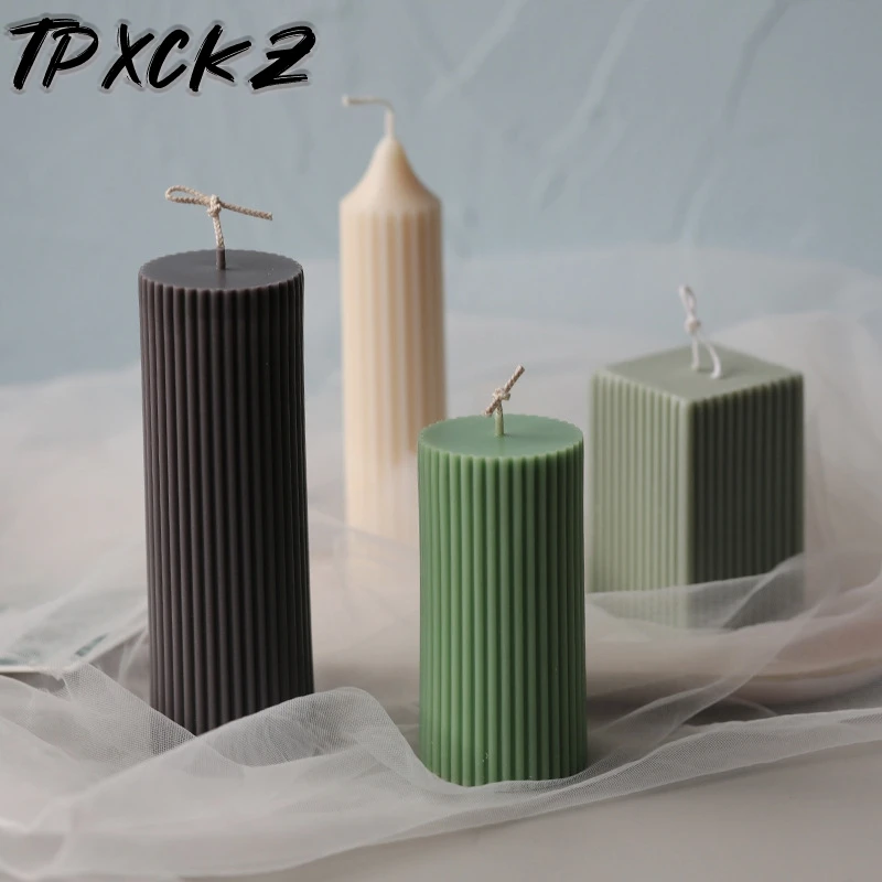 Новая цилиндрическая акриловая Форма в полоску для свечей форма сделай сам