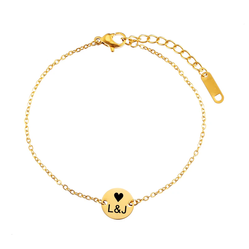 Браслет с буквами и именами для мужчин женщин круглые ювелирные украшения на