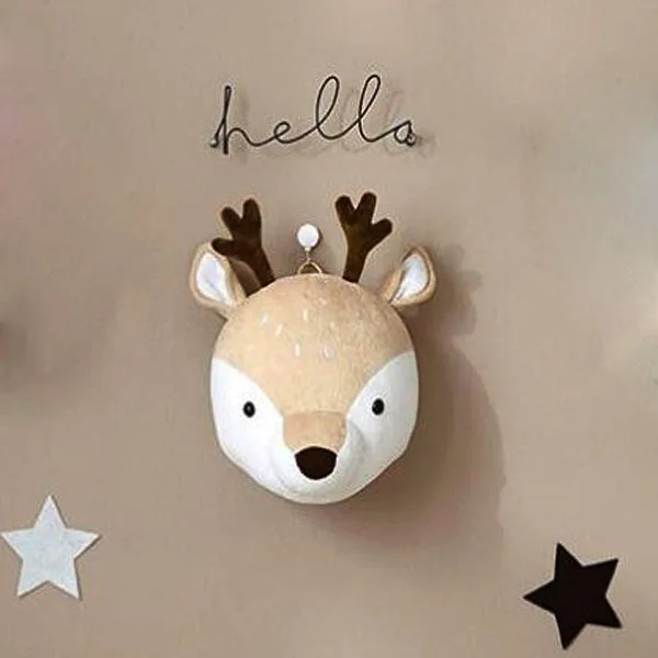 Deer Креативная Скандинавская настенная подвесная Единорог слон голова животного Евро Стиль плюшевая игрушка кукла для детской комнаты украшение детский подарок - Цвет: Deer