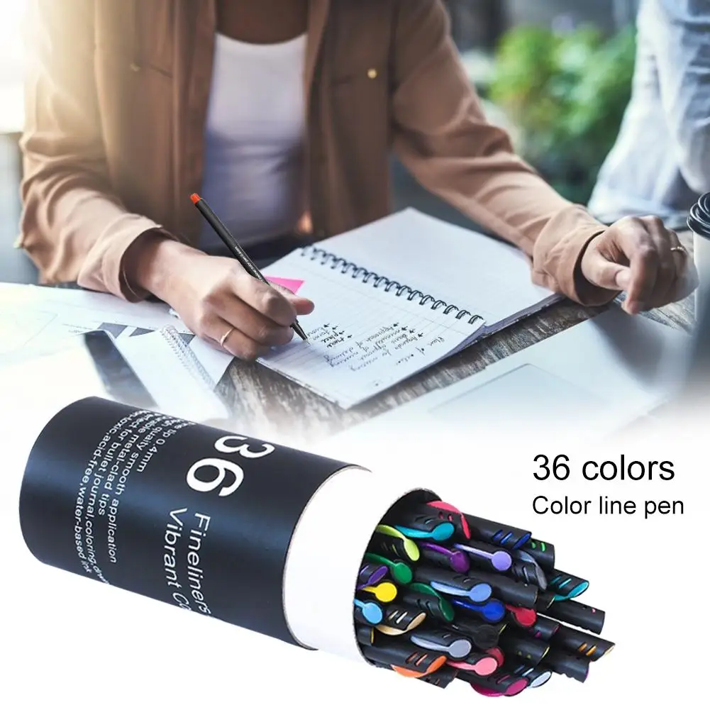 Новый 36 цветов Журнал Планировщик ручки тонкой точки маркеры Fineliner Рисование
