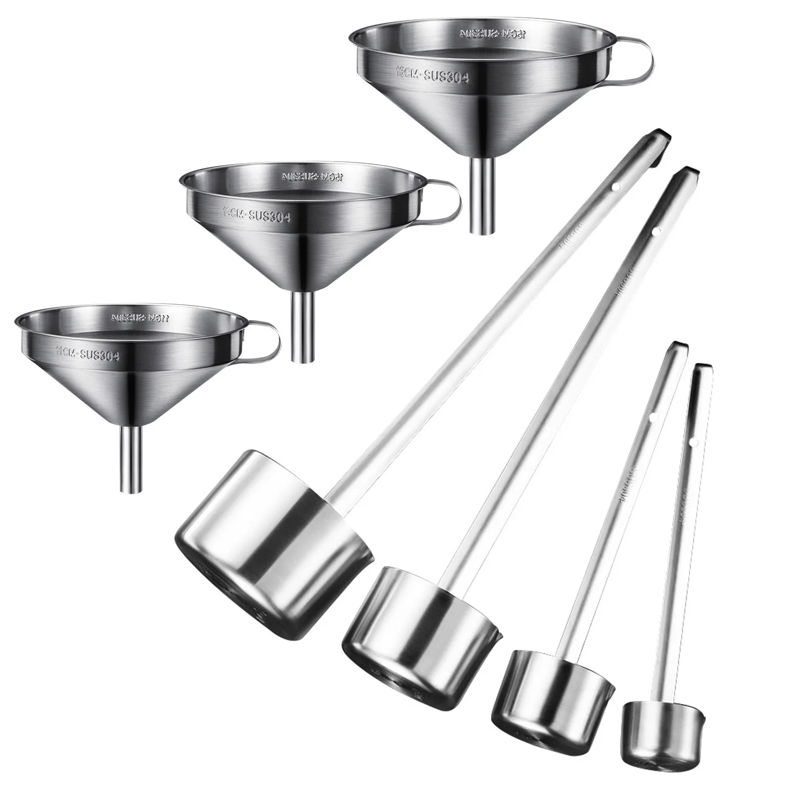 

Kitchen Stainless Steel Dipper And Cooking Funnel With Strainer Cooking Oil Liquid Dispenser Wine Mention Long Handle Wine Whisk