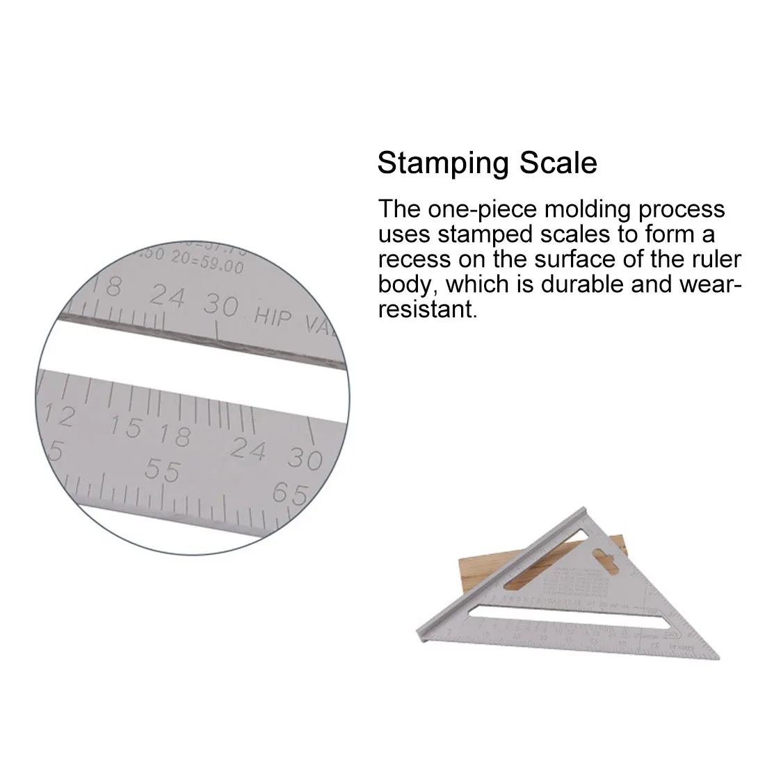

7" Triangle Square Ruler Thickening Angle Ruler 90 Degree Aluminum Alloy Carpenter Measurement Layout Tool Woodworking Tool
