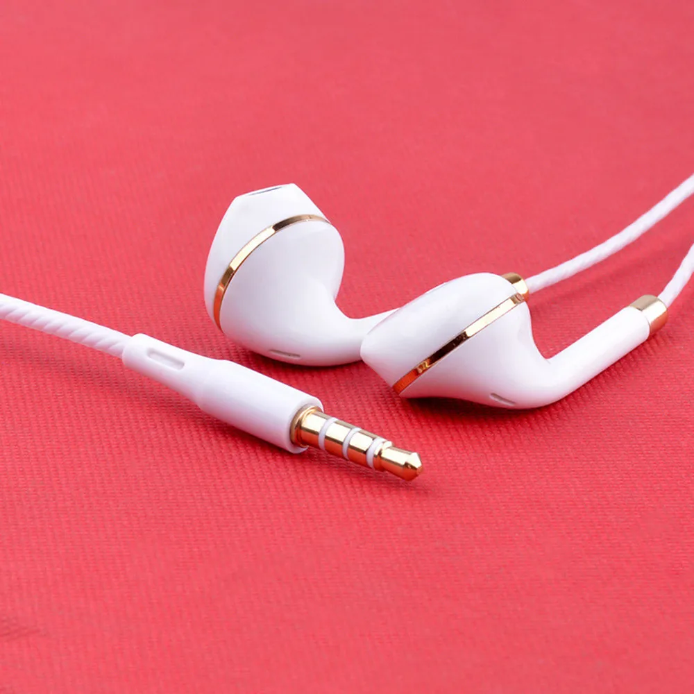 Универсальные проводные наушники Beautyss с микрофоном басовые вкладыши стерео