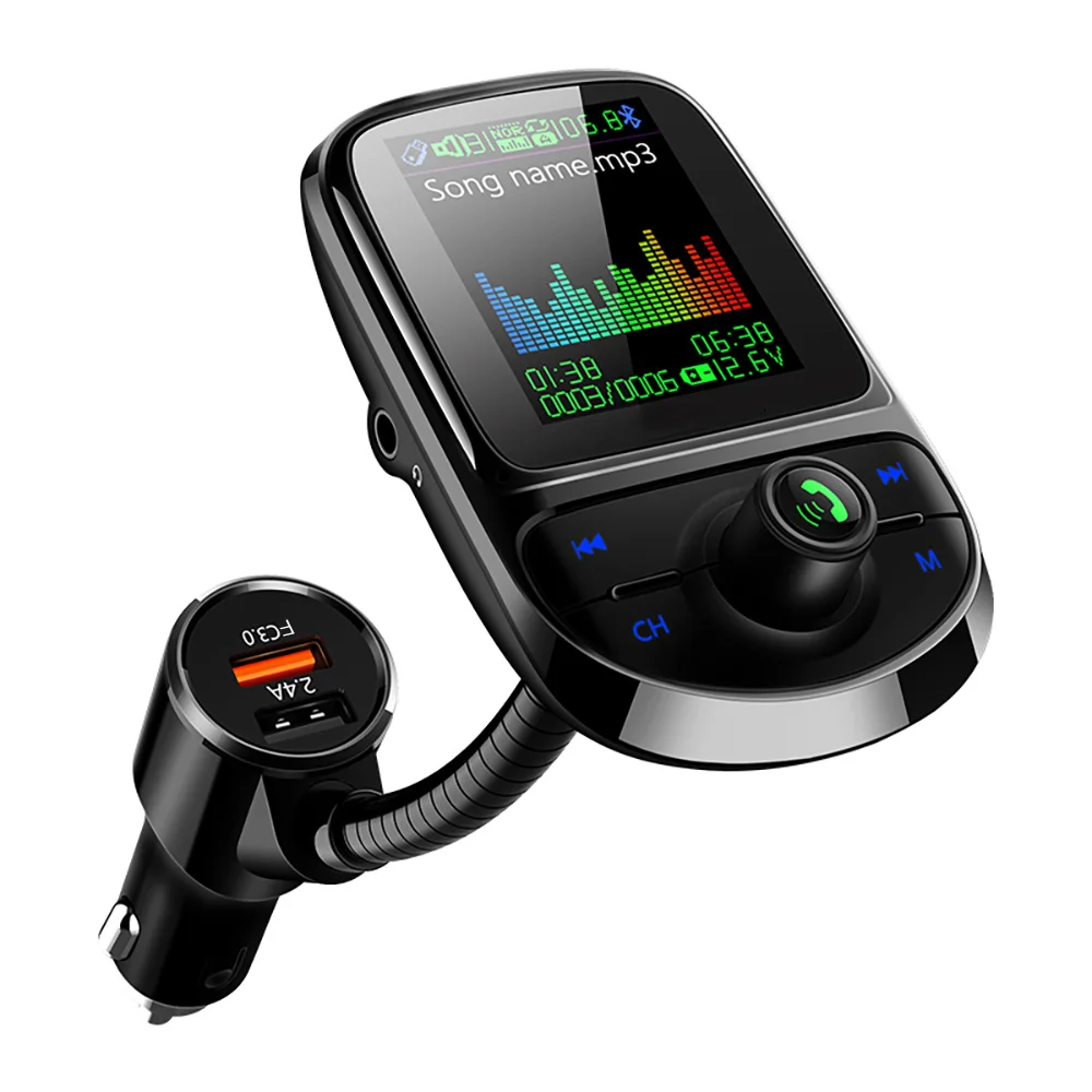 Цветной TFT экран JINSERTA Bluetooth 5 0 FM передатчик Hi Fi стерео 3 мм AUX mp3 плеер TF USB быстрая