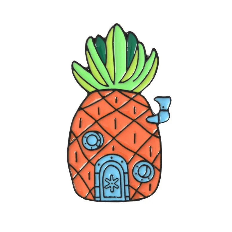 

Creative Pineapple House Cartoon Enamel Pins Fashion DIY Collection Badge Brooch