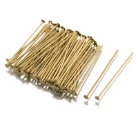 200pcslot raw brass 25 30 35 40 45 50mm flat head pins needle diy jewelry components for necklace earrings making wholesale