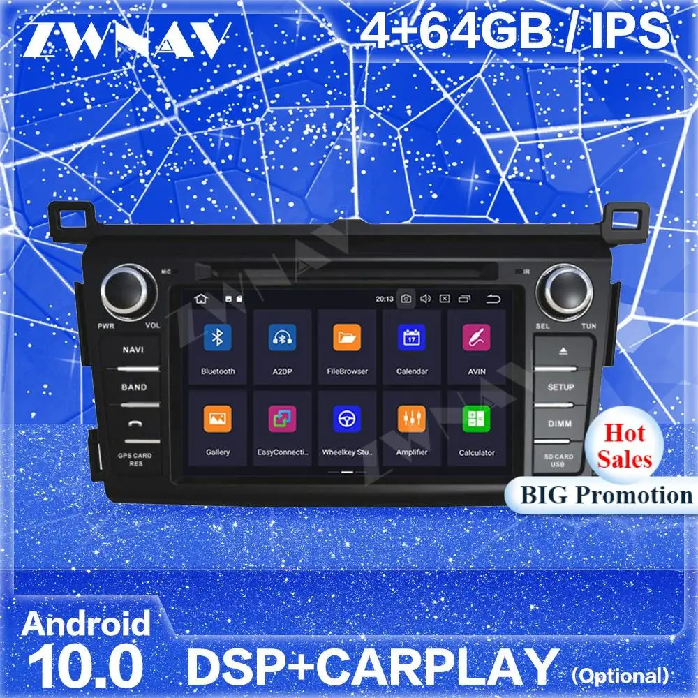 

Carplay DSP IPS Android экран для Toyota RAV4 2013 2014 2015 GPS-навигация автомобильное радио аудио стерео Мультимедийный Плеер головное устройство
