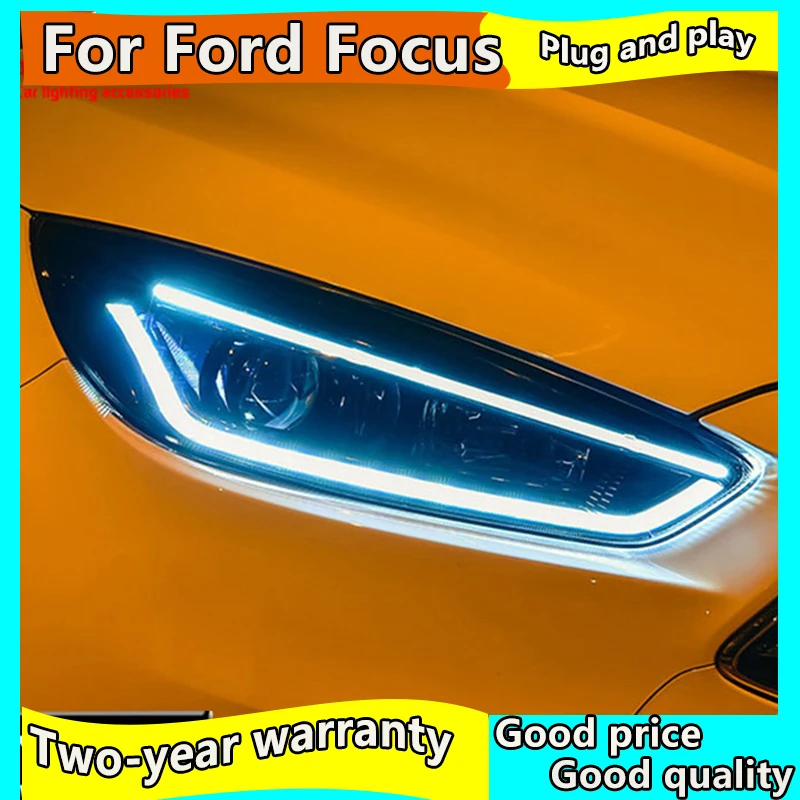 Стайлинга автомобилей чехол для Ford Focus фары 2015-2018 фокус светодиодный DRL Объектив