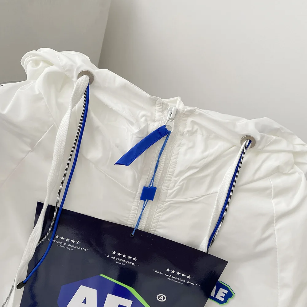 

ADER spring and summer 2021 thin irregular frayed hooded sunscreen clothing men and women with the same zipper jacket trend