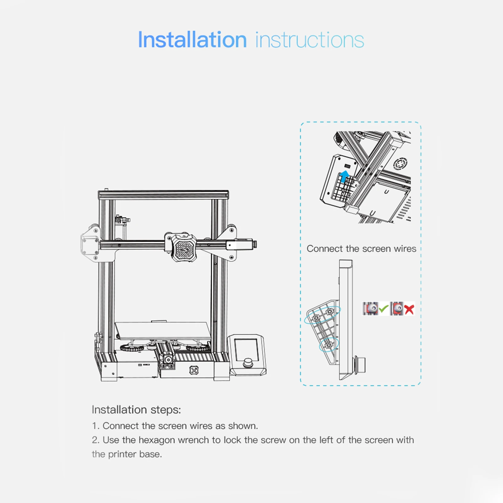 

Creality Ender-3 V2 Screen Kit 4.3 Inch Color Display Screen User-friendly UI Interface 3D Printer Parts for Ender 3 V2