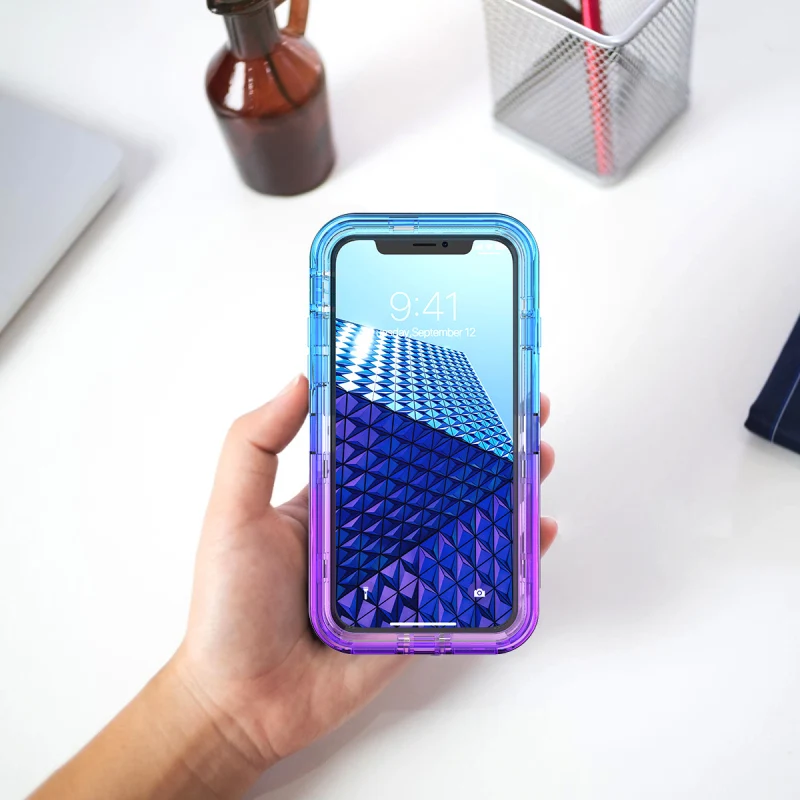 Цветной Твердый чехол с градиентом для iPhone X XS Max 8 7 6 Plus чехол для телефона защитный чехол Fundas Coque для iPhone 8 7 Plus