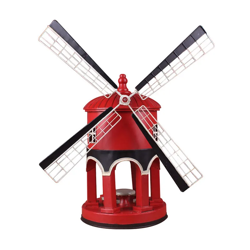 

Creative Home Decoration Figurines Crafts Wrought Iron Windmill Model Decoration Furnishings Office Display Ornament Artware