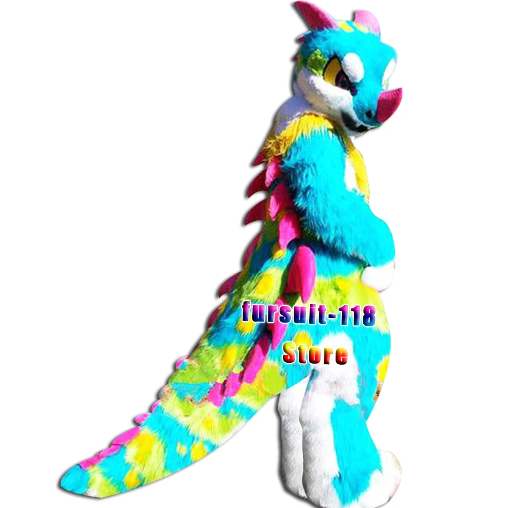 Fursuit длиннохвостая хаски собака лиса волк костюм талисман мех мультфильм кукла