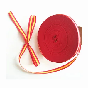 Клетчатая лента для рукоделия 10 мм полиэстерная 25 двор с флагом Испании корсажная лента украшения для заколка для волос с бабочкой красного и желтого цветов 6 Цвет