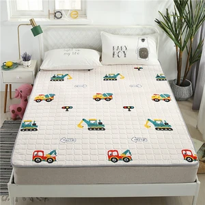 DIMI Fitted Sheet Bed Protector Pad Bed Topper Protection Pad Summer Sleeping Mat Quilted Mattress Cover Solid Color Quilted Bed