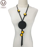 ukebay new long black necklaces women fashion design pendant necklace elasticity sweater necklaces wedding accessories jewellery