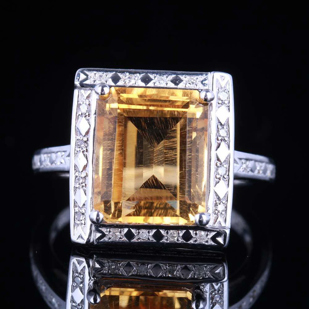 Обручальное кольцо из белого золота с изумрудом 10 к 9 х11 мм 4 36 карат|ring ring|diamond gemstone