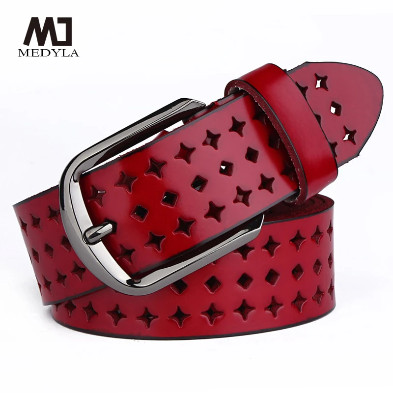 Женский ремень с вырезами MEDYLA пояс из натуральной воловьей кожи L18|belt elastic|cowhide