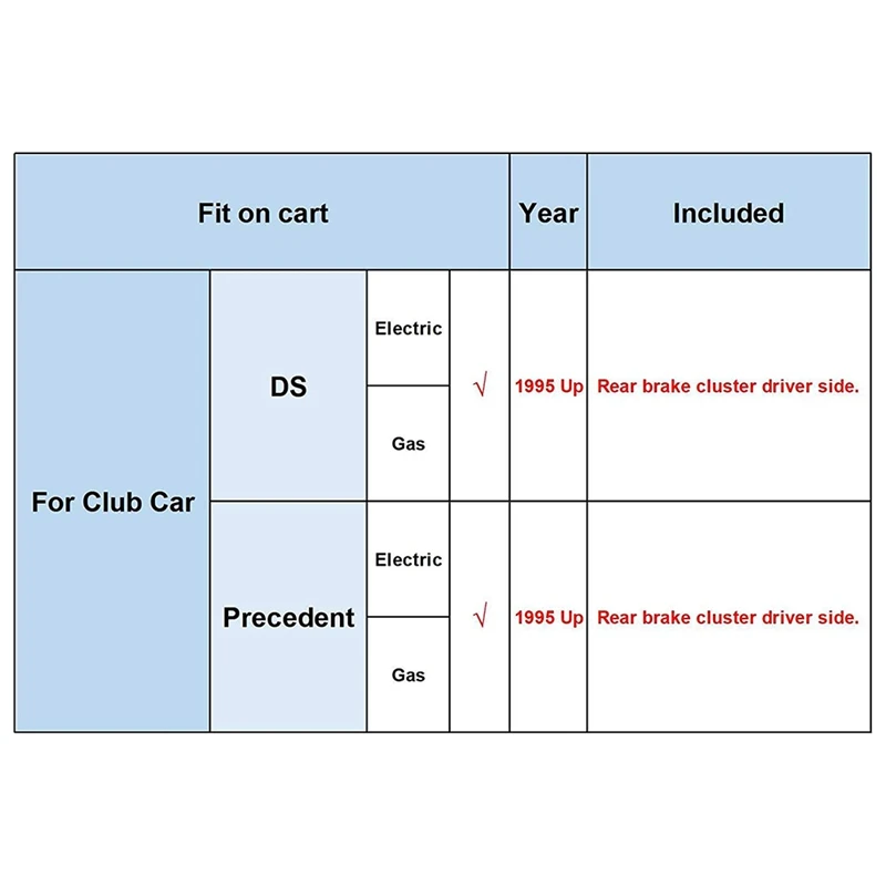 

for Club Car Brake Assembly,Rear Brake Cluster for Club Car DS Precedent 1995-UP Golf Cart,103380202,Driver Side