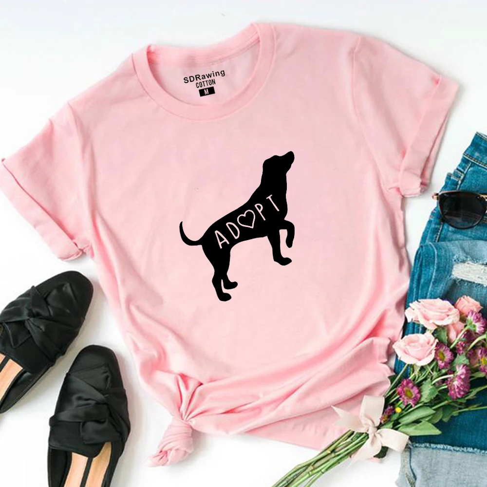 Футболка для усыновления собак футболка женщин девушек леди парней щенков