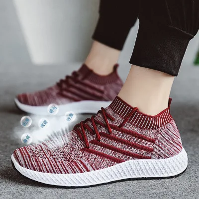 

2021 New Sports Casual Shoes Mesh Flying Men's Shoes Breathable Lightweight Korean Student Tide Shoes PBX007