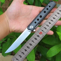 edc folding knife d2 steel blade carbon fiber handle multifunctional outdoor camping survival tool