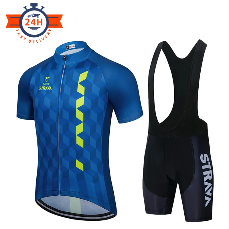 

Новинка 2021, трикотажный комплект для велоспорта STRAVA, дышащая велосипедная одежда, одежда для езды на велосипеде, спортивный комплект для ве...