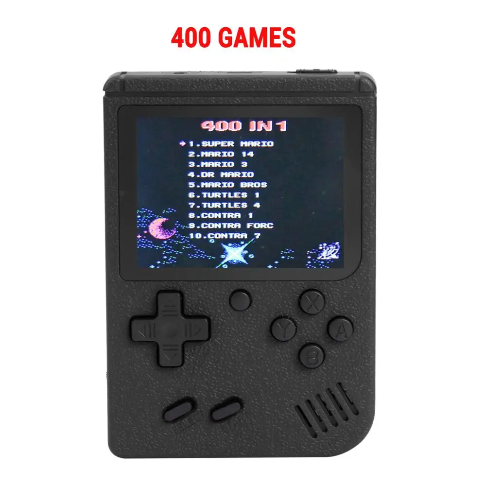 400games Black 3 дюймов Портативный чехол для телефона в виде ретро-игровой консоли TFT цветной экран Встроенный 400 игры 8 бит Классический игровой плеер для игр Детские игрушки Подарки приставка игровая игровая консоль - Цвет: 400games Black