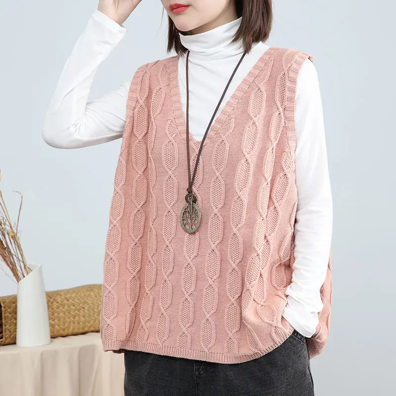 Женский трикотажный жилет с геометрическим узором повседневный облегающий