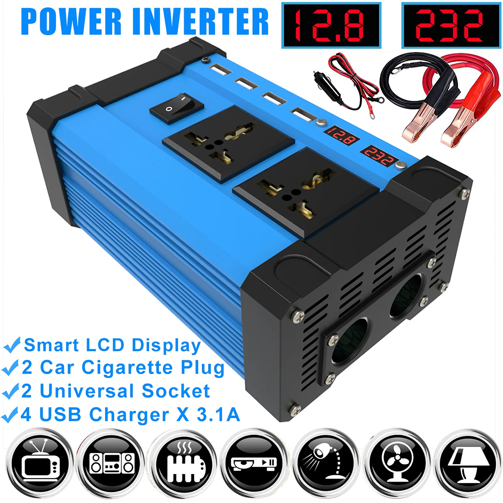 Portable Convenient Modified Sine Wave Inverter Simple Exquisite Practical Cross Border for Outdoor Indoor Truck Car | Автомобили и