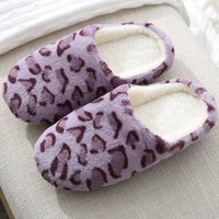 women soft bottom home slippers men leopard print indoor floor slippers non slip shoe for bedroom house slippers warm shoes men