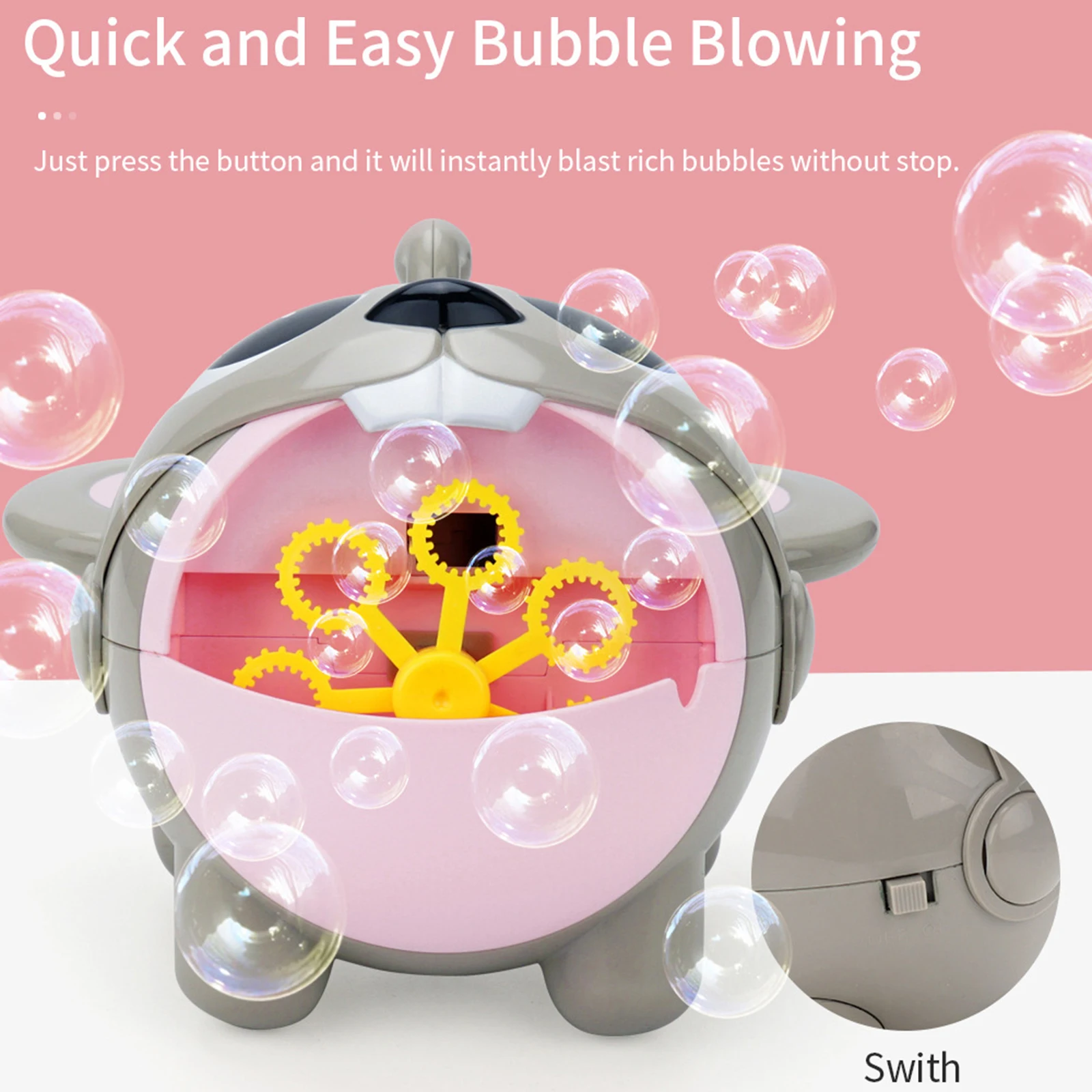 

Animals Automatic Bubble Machine Cute Mouse Appearance No Leakage Problem Easy Operation Portable Cartoon Shape Bubble Maker
