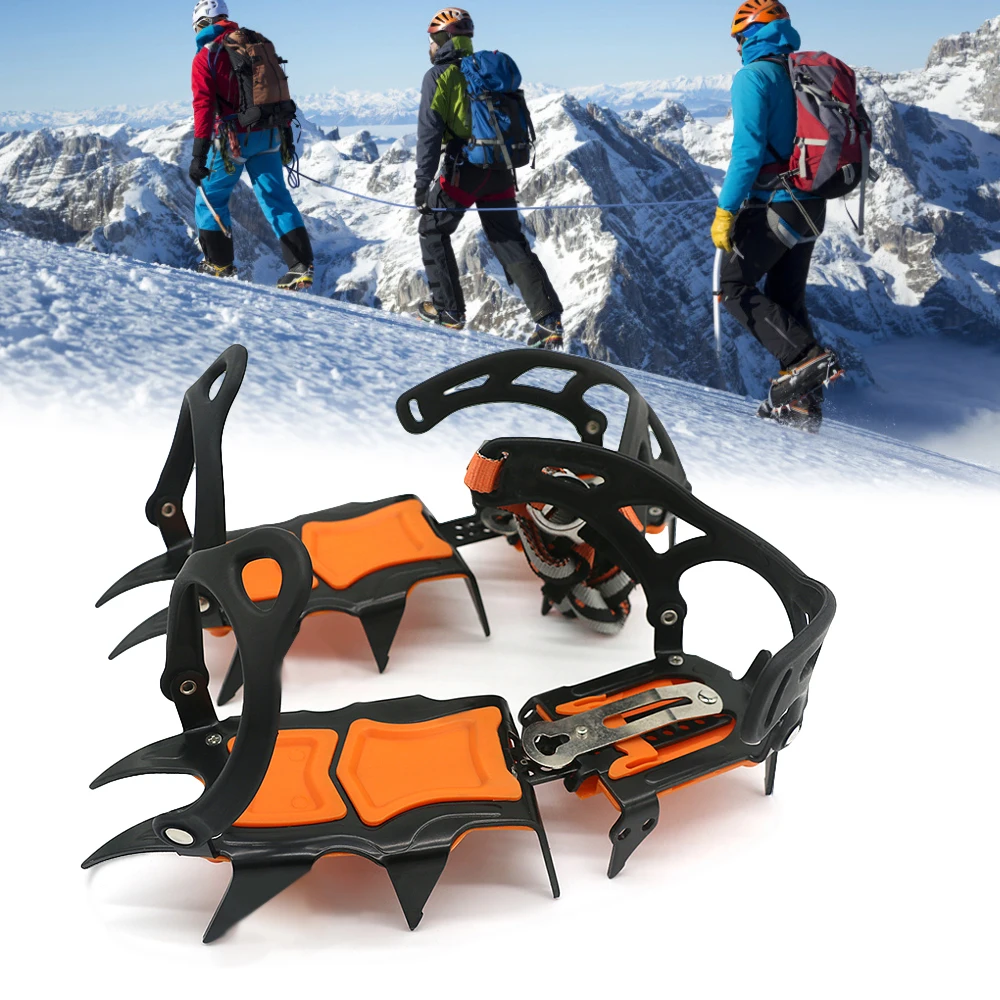 

Winter 12 Teeth Ice Crampons Snow Boot Shoes Ice Gripper Anti-skid Ice Spikes Shoes Snow Traction Cleats Climbing Shoes Cover